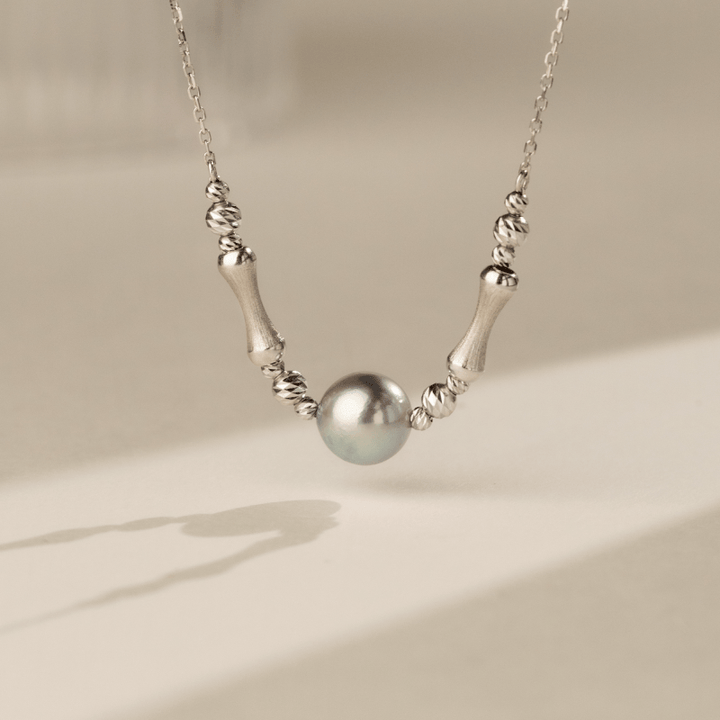 Silver Blue Baroque Pearl 18K Gold Swan Song Necklace - HELAS Jewelry