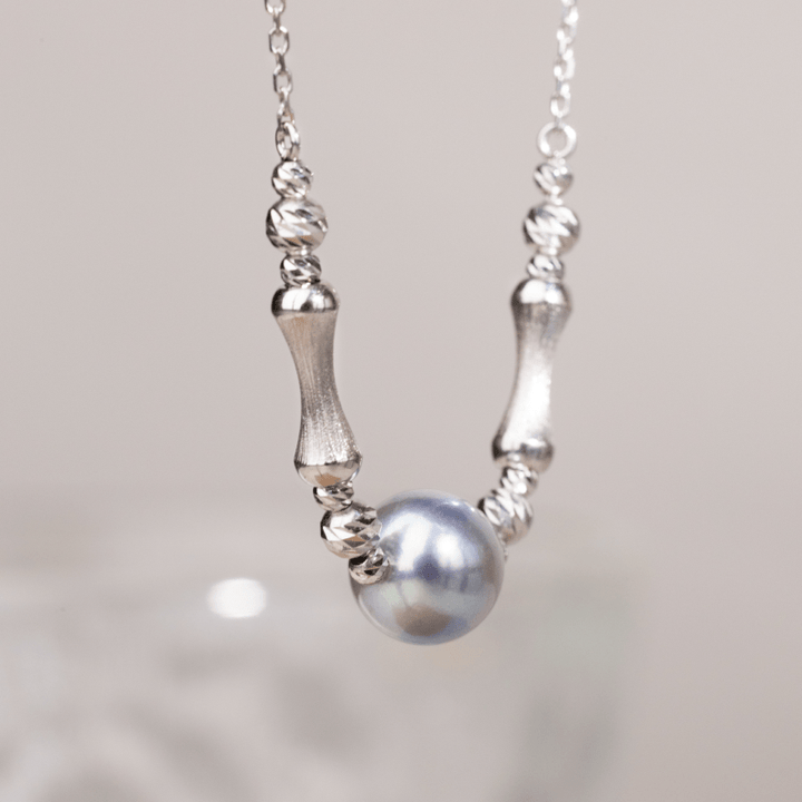 Silver Blue Baroque Pearl 18K Gold Swan Song Necklace - HELAS Jewelry