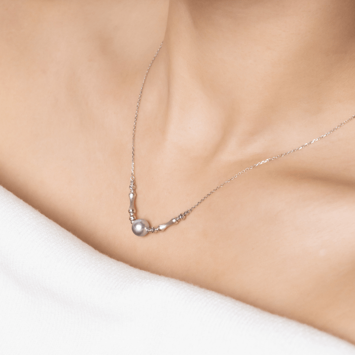 Silver Blue Baroque Pearl 18K Gold Swan Song Necklace - HELAS Jewelry