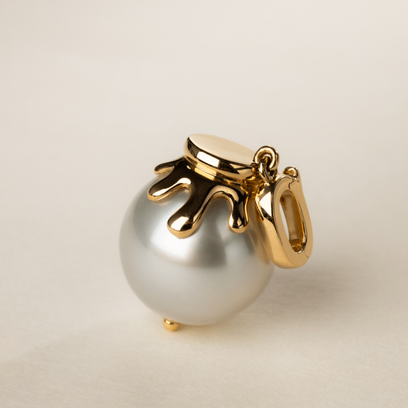 South Sea Baroque Pearl 18K Gold Honey Pot Pendant Necklace - HELAS Jewelry