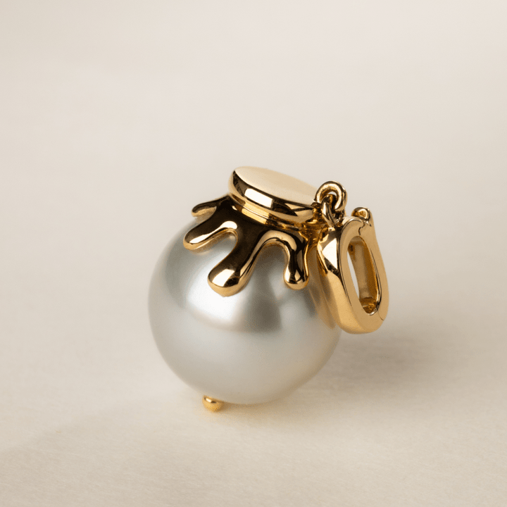 South Sea Baroque Pearl 18K Gold Honey Pot Pendant Necklace - HELAS Jewelry