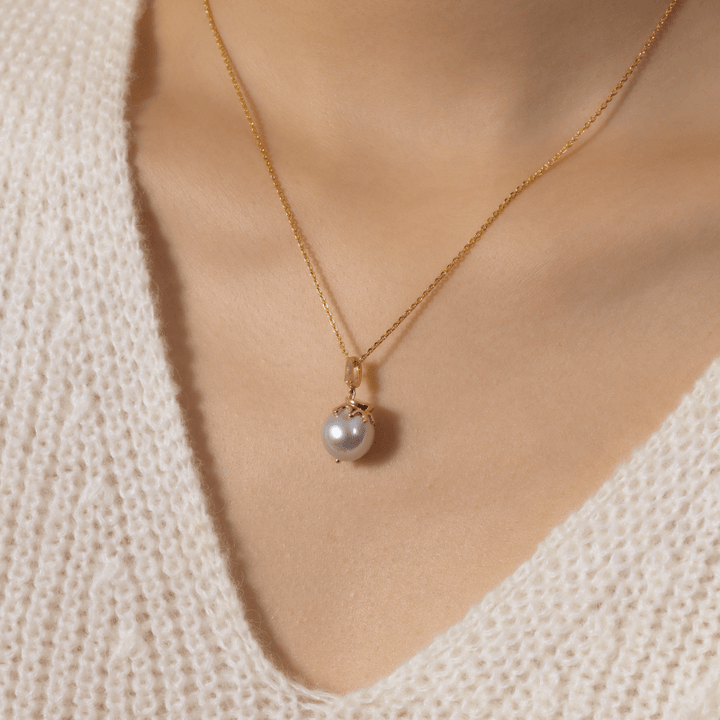 South Sea Baroque Pearl 18K Gold Honey Pot Pendant Necklace - HELAS Jewelry