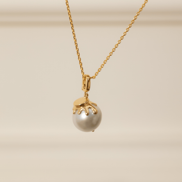 South Sea Baroque Pearl 18K Gold Honey Pot Pendant Necklace - HELAS Jewelry