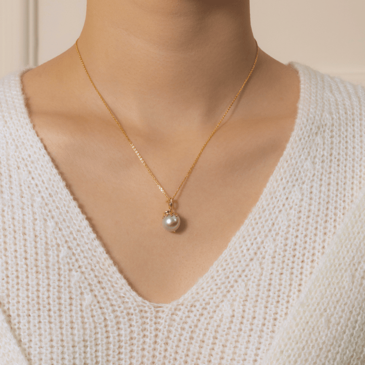 South Sea Baroque Pearl 18K Gold Honey Pot Pendant Necklace - HELAS Jewelry