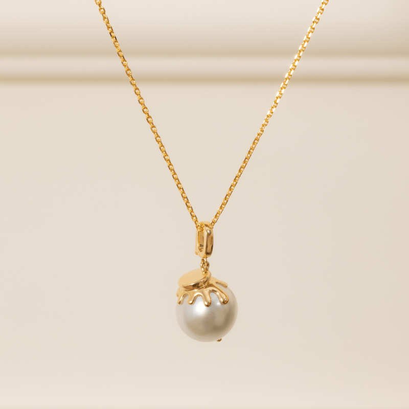 South Sea Baroque Pearl 18K Gold Honey Pot Pendant Necklace - HELAS Jewelry