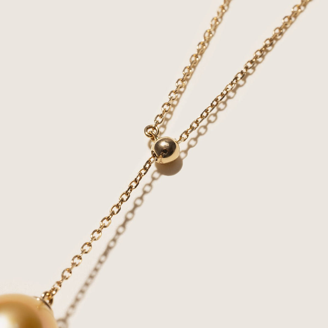 South Sea Golden Pearl 14K Gold Adaptable Y Necklace - HELAS Jewelry