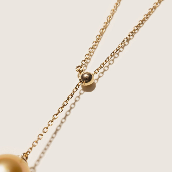 South Sea Golden Pearl 14K Gold Adaptable Y Necklace - HELAS Jewelry