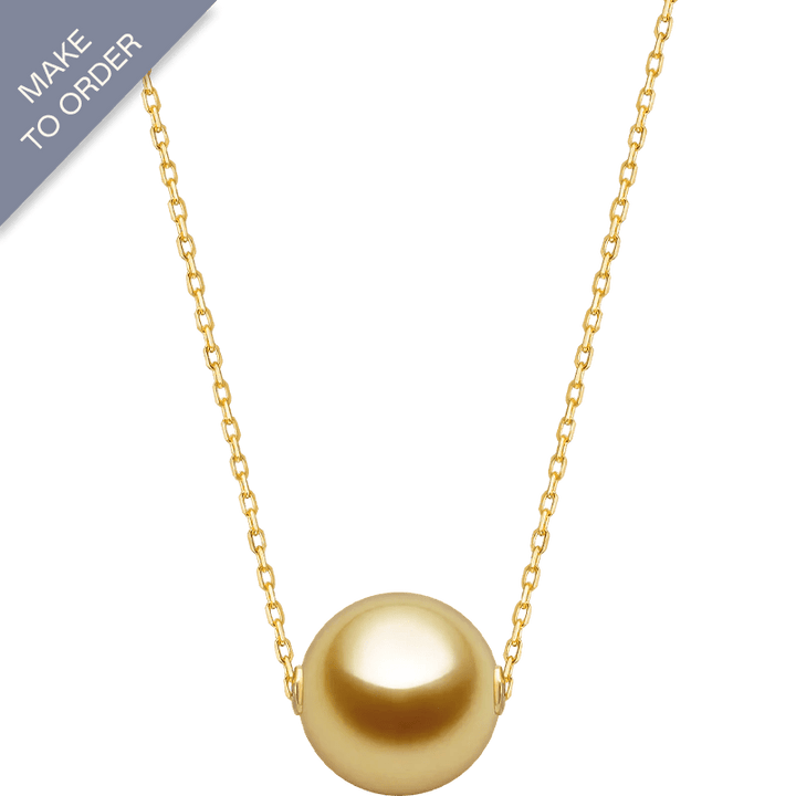 South Sea Golden Pearl 18K Gold Simple Style Design Classic Necklace - HELAS Jewelry