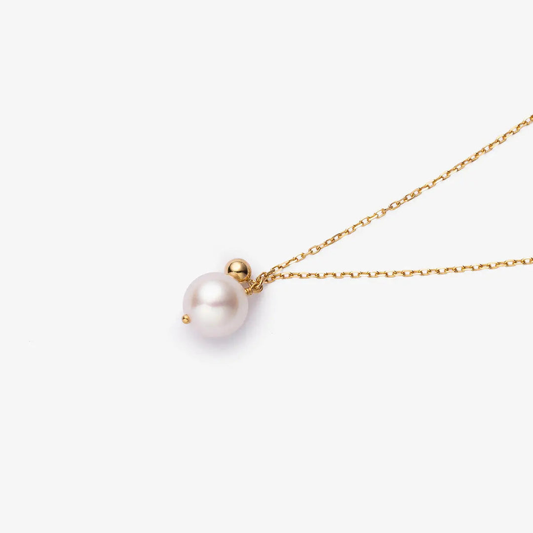 STAR TRAILS COLLECTION Akoya Pearl 18K Gold Ball Necklace - HELAS Jewelry