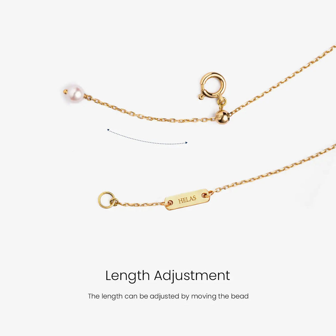 STAR TRAILS COLLECTION Akoya Pearl 18K Gold Ball Necklace - HELAS Jewelry