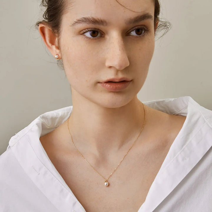 STAR TRAILS COLLECTION Akoya Pearl 18K Gold Ball Necklace - HELAS Jewelry