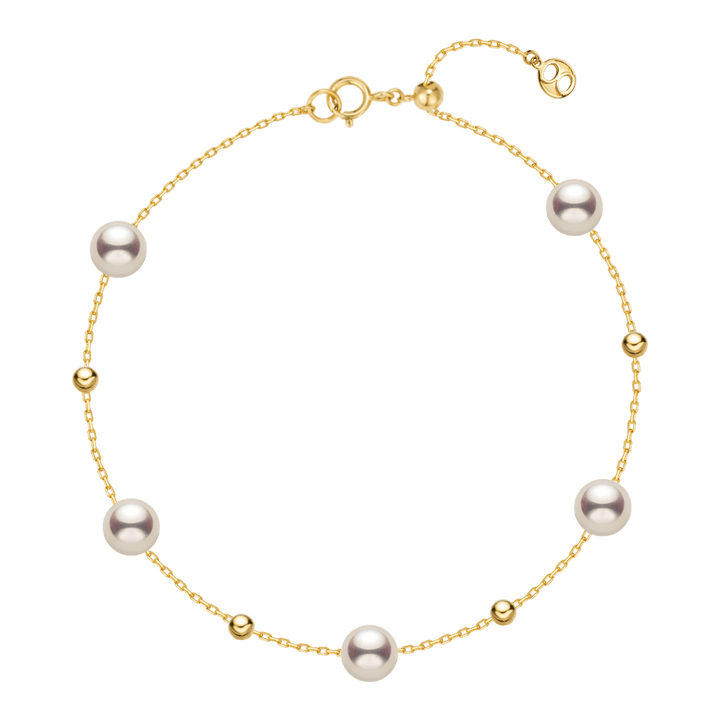 Akoya Pearl 18K Gold Baby's Breath Fashion Bracelet - HELAS Jewelry