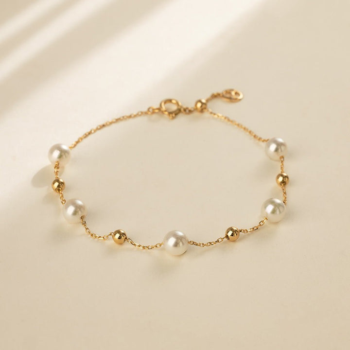 Akoya Pearl 18K Gold Baby's Breath Fashion Bracelet - HELAS Jewelry