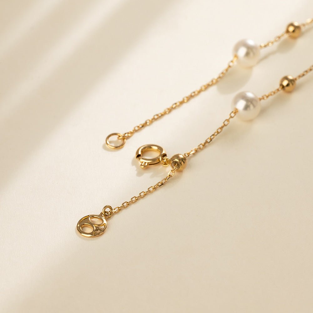 Akoya Pearl 18K Gold Baby's Breath Fashion Bracelet - HELAS Jewelry