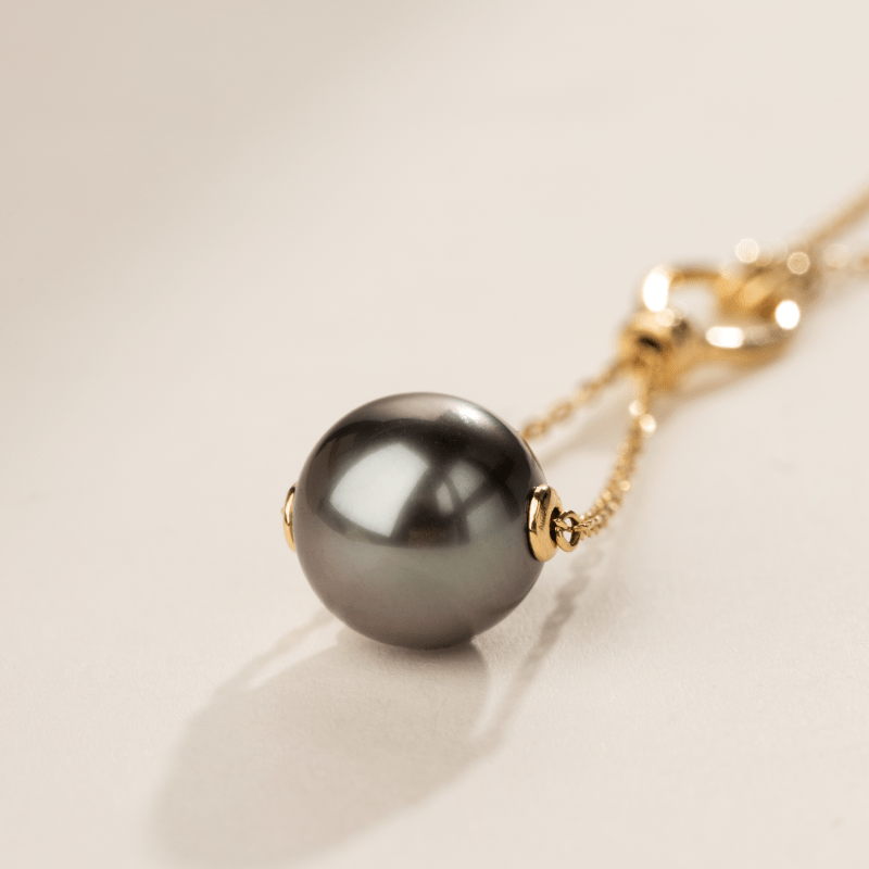 Tahitian Pearl 18K Gold Lucky Drape Necklace - HELAS Jewelry