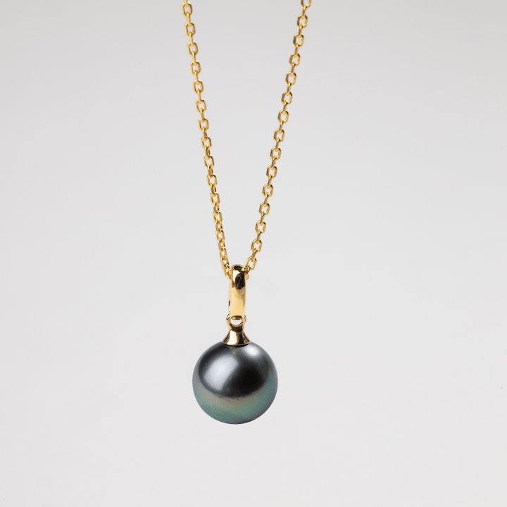 Tahitian Pearl 18K Gold Simple Elegant Pendant Necklace - HELAS Jewelry