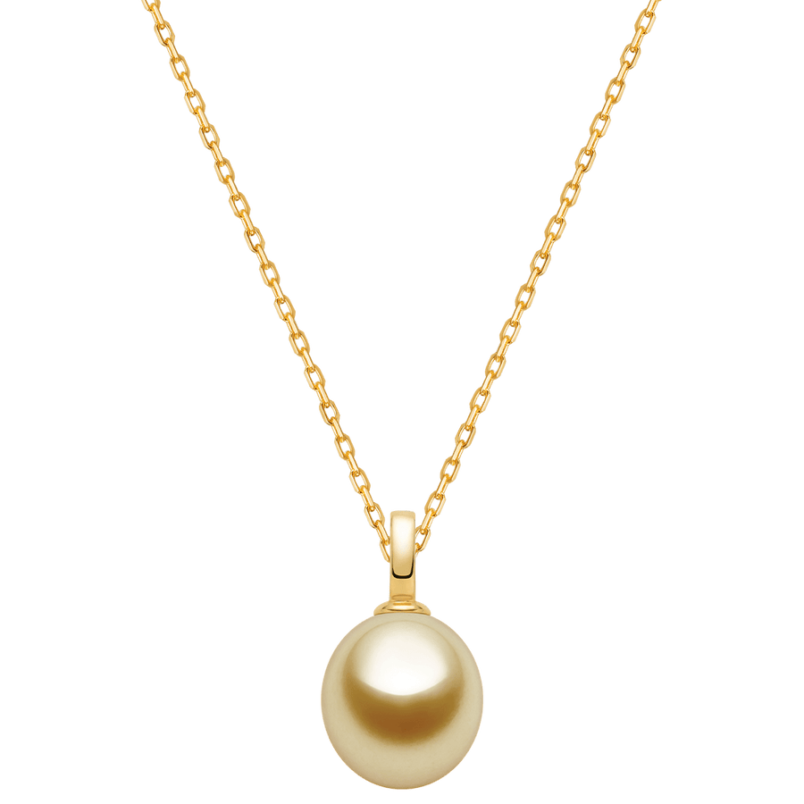 Teardrop - shaped Golden South Sea Pearl 18K Gold Simple Elegant Pendant Necklace - HELAS Jewelry