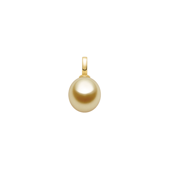Teardrop - shaped Golden South Sea Pearl 18K Gold Simple Elegant Pendant Necklace - HELAS Jewelry