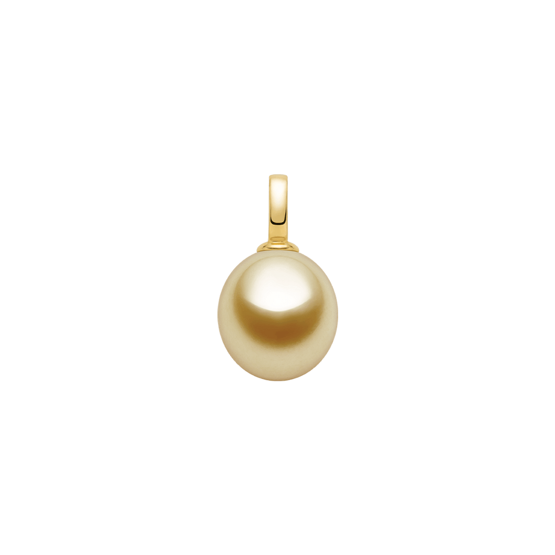 Teardrop - shaped Golden South Sea Pearl 18K Gold Simple Elegant Pendant Necklace - HELAS Jewelry