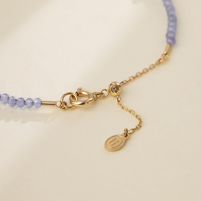 Freshwater Baroque Pearl Tanzanite Gold Vermeil Bracelet in 925 Sterling Silver