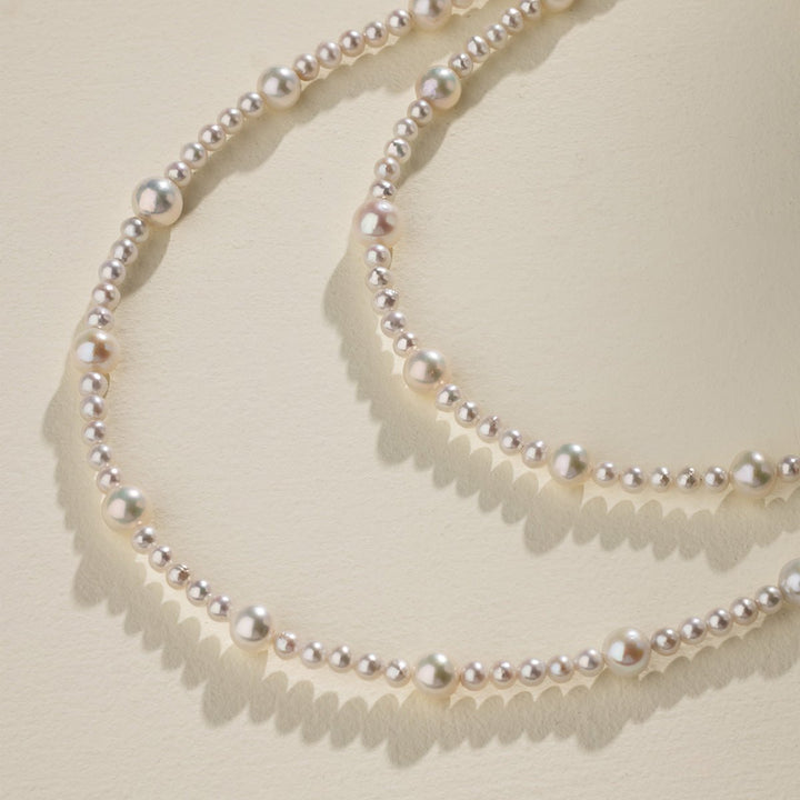 Freshwater Pearl 925 Sterling Silver Graduated Strand Necklace - HELAS Jewelry