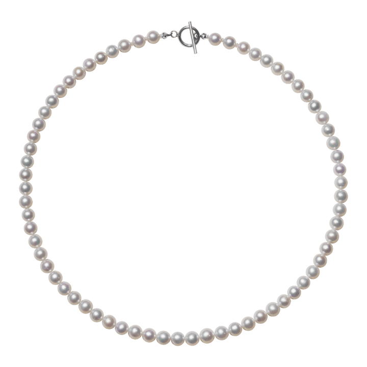 Freshwater Pearl 925 Silver Toggle Clasp Strand Necklace - HELAS Jewelry