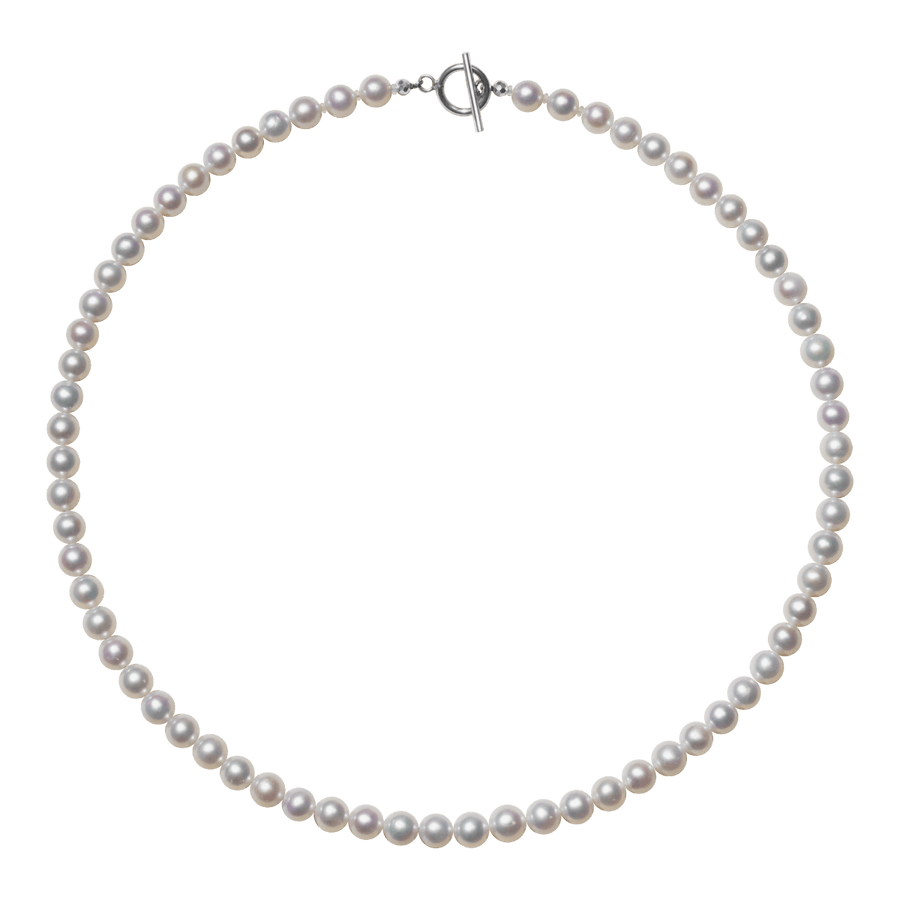 Freshwater Pearl 925 Silver Toggle Clasp Strand Necklace - HELAS Jewelry