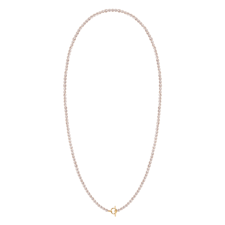 Freshwater Pearl 925 Silver Toggle Clasp Organic Ellipse Long Strand Necklace - HELAS Jewelry