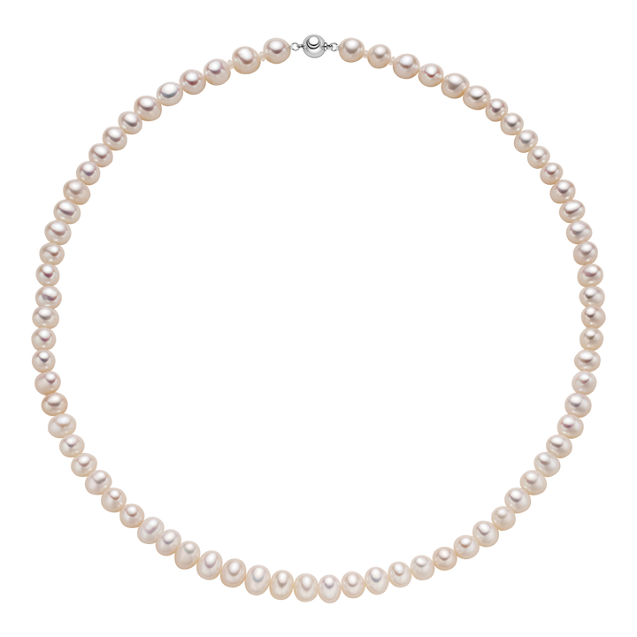 Freshwater Pearl 925 Sterling Silver Ball Clasp Versatile Necklace
