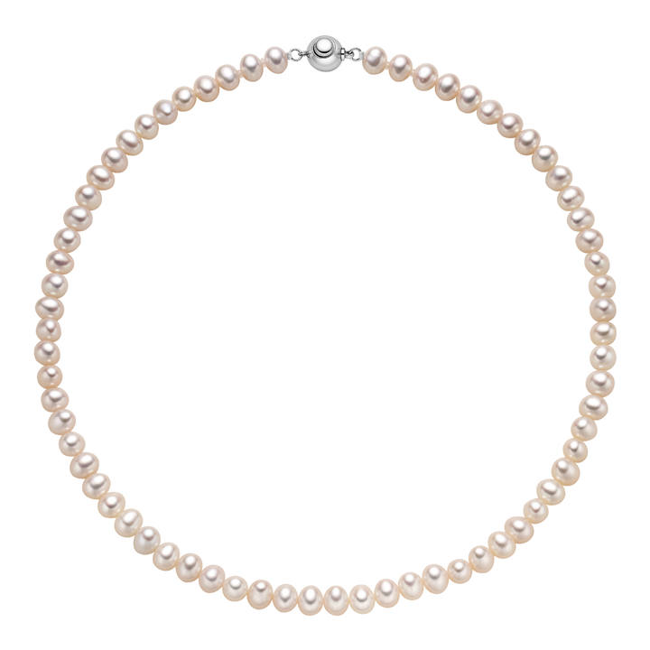 Freshwater Pearl 925 Sterling Silver Ball Clasp Versatile Necklace