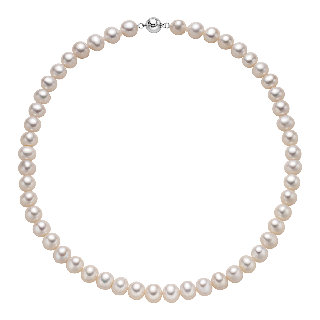 Freshwater Pearl 925 Sterling Silver Ball Clasp Versatile Necklace