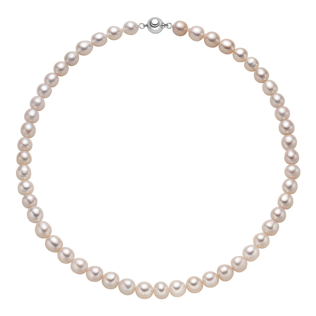 Freshwater Pearl 925 Sterling Silver Ball Clasp Versatile Necklace