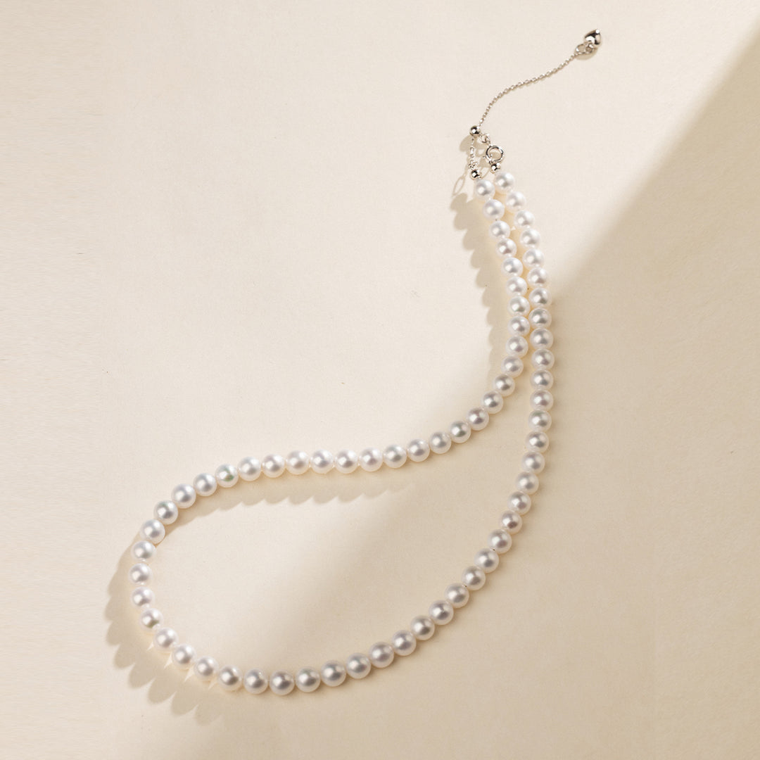 Freshwater Pearl 925 Sterling Silver Heart Clasp Necklace