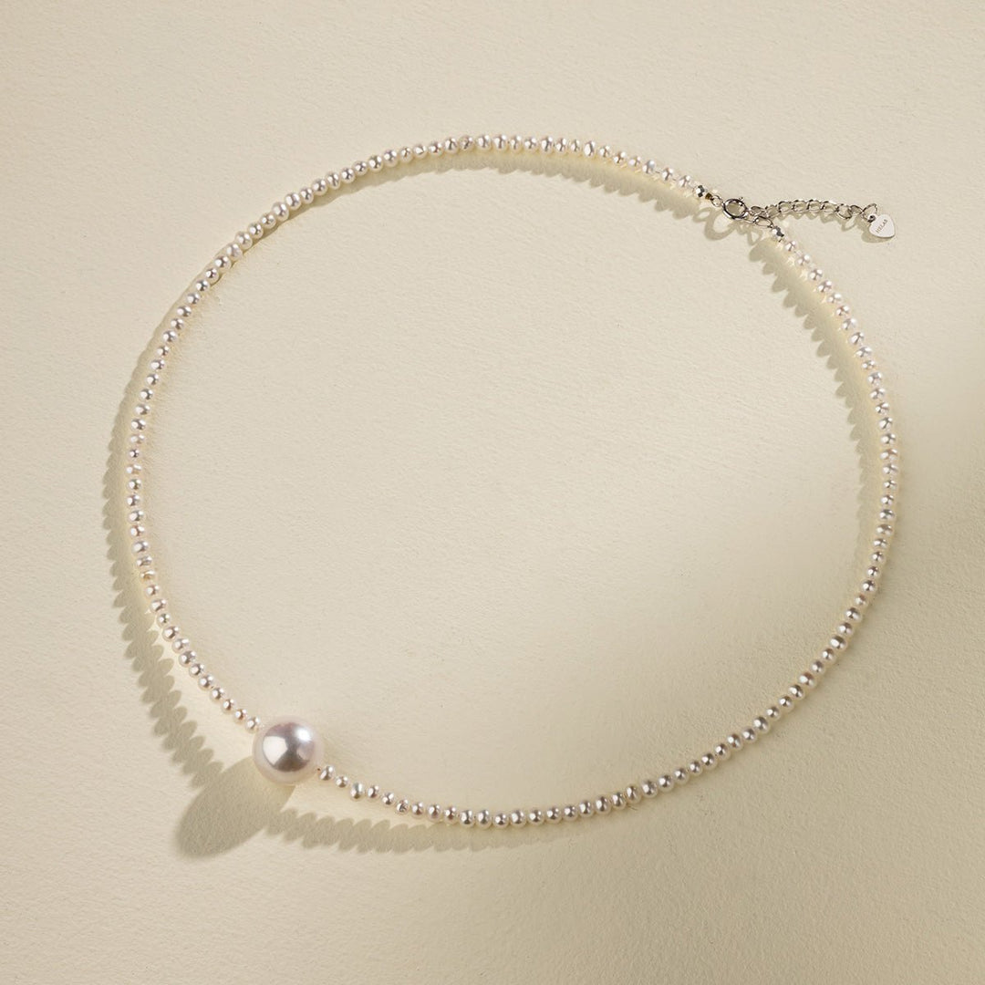 Freshwater Pearl 925 Sterling Silver Drop Surprise Strand Necklace - HELAS Jewelry
